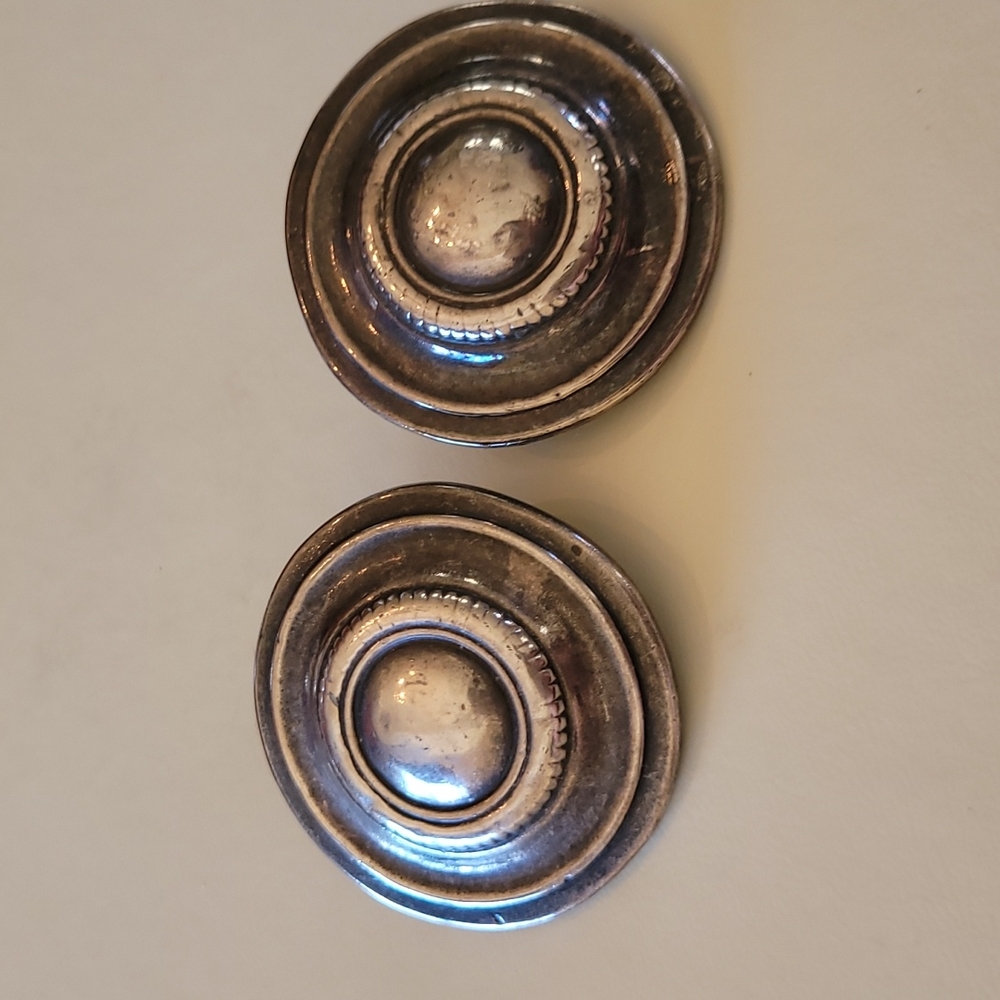 Sally Bass 2" Antique Silver Earrings